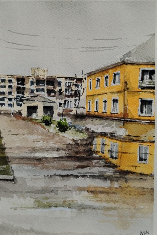 Buildings after bombs