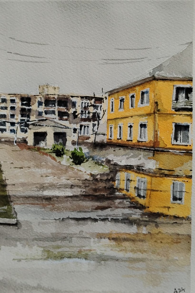 Buildings after bombs